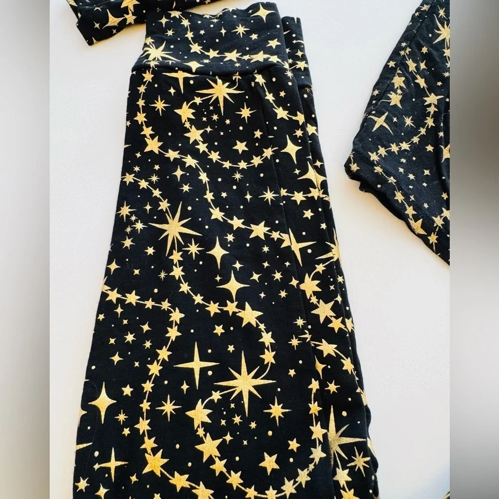 Posh Peanut Gold/Black Calypso Classic Pajama Set Size 9/10 - Picture 7 of 7